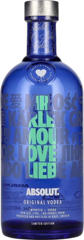 Envío gratis | Vodka Absolut Love Edición Limitada Suecia 70 cl