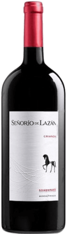 12,95 € 免费送货 | 红酒 Pirineos Señorío de Lazán 岁 D.O. Somontano 瓶子 Magnum 1,5 L