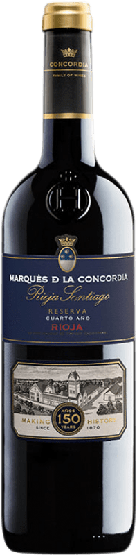 11,95 € 免费送货 | 红酒 Marqués de La Concordia Santiago Cuarto Año 预订 D.O.Ca. Rioja