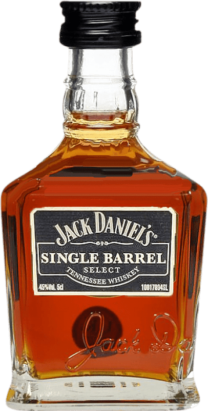 4,95 € Бесплатная доставка | Бурбон Jack Daniel's Single Barrel — Одна бочка, Отбор Резерва Мини-бутылка 5 cl