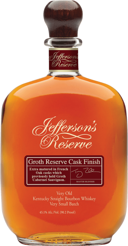 Бесплатная доставка | Бурбон Jefferson's Groth Cask Finish — Финишная выдержка в бочке Резерва Соединенные Штаты 70 cl