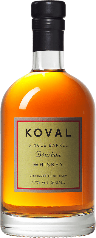 Free Shipping | Whisky Bourbon Koval Reserve United States Medium Bottle 50 cl