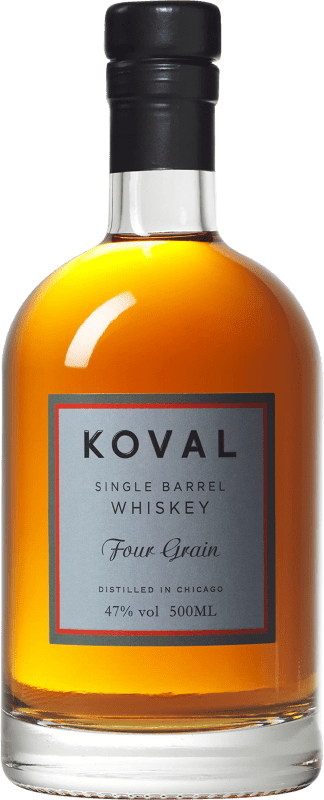 Free Shipping | Whisky Blended Koval Four Grain Reserve Chicago United States Medium Bottle 50 cl