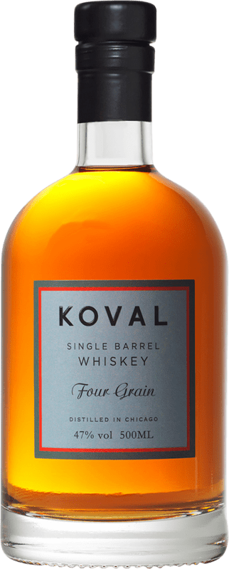 Free Shipping | Whisky Blended Koval Four Grain Reserve Chicago United States Medium Bottle 50 cl