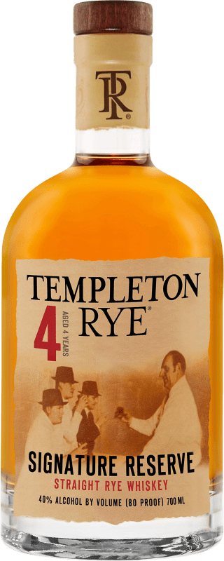 64,95 € Envío gratis | Whisky Blended Templeton Rye Reserva 4 Años