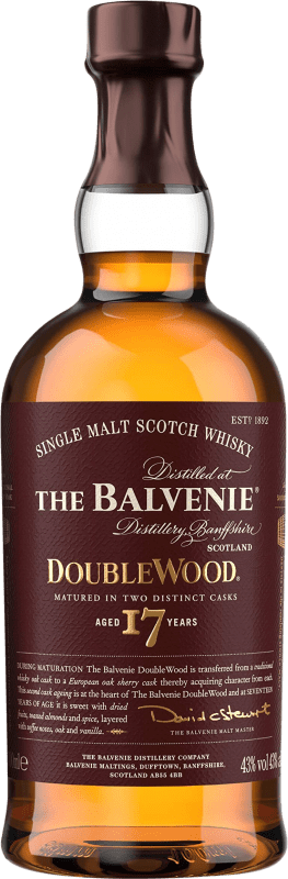 Kostenloser Versand | Single Malt Whisky Balvenie Double Wood Speyseite Großbritannien 17 Jahre 70 cl