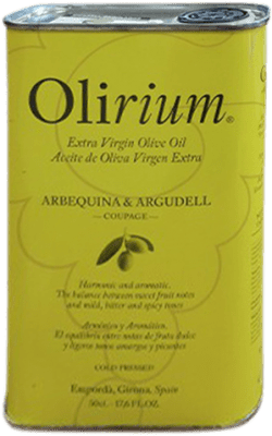 Kostenloser Versand | Olivenöl Olirium Spanien Arbequina, Argudell Mittlere Blechdose 50 cl