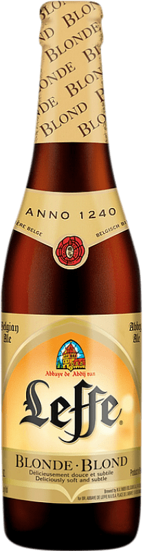 3,95 € Envío gratis | Cerveza Leffe Blonde — Rubia Botellín Tercio 33 cl