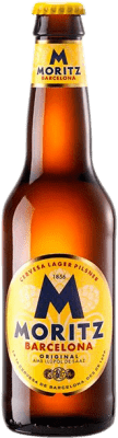 Envío gratis | Cerveza Moritz Lager, Original, Pilsner Cataluña España Botellín Tercio 33 cl