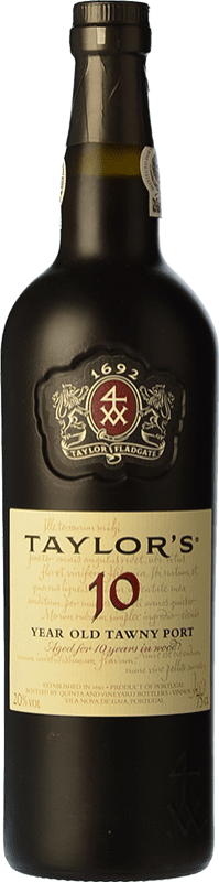 27,95 € | Fortified wine Taylor's I.G. Porto Porto Portugal Tempranillo, Touriga Franca, Touriga Nacional, Tinta Amarela, Tinta Cão, Tinta Barroca 10 Years 75 cl