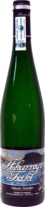 Envio grátis | Vinho branco Akarregi Txiki Txakoli Jovem D.O. Getariako Txakolina País Basco Espanha Hondarribi Zuri 75 cl