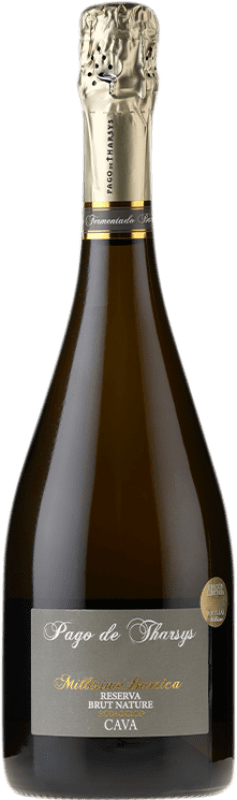 18,95 € Бесплатная доставка | Белое игристое вино Pago de Tharsys Brut Nature — Брют Натюр Бочка, Резерва D.O. Cava Eco — Эко Био Органический