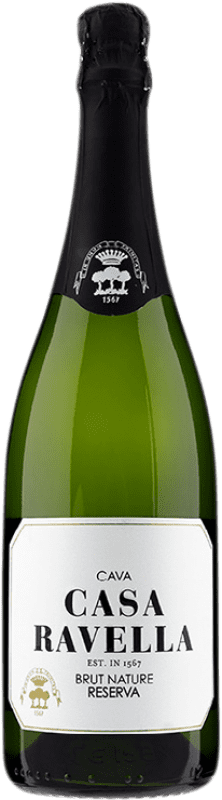 Free Shipping | White sparkling Casa Ravella Brut Nature Reserve D.O. Cava Catalonia Spain Xarel·lo, Chardonnay, Parellada Organic 75 cl