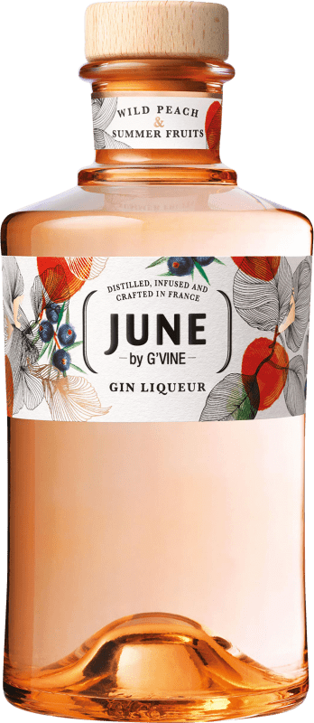 31,95 € Envio grátis | Licores G'Vine June Summer Gin, Peach — Pêssego, Fruit Mix — Mistura de Frutas