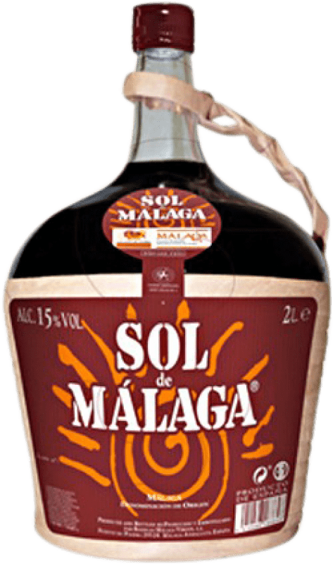 10,95 € Envío gratis | Vino generoso Málaga Virgen Sol de Málaga D.O. Sierras de Málaga Garrafa 2 L