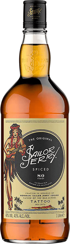 Бесплатная доставка | Ром Sailor Jerry Rum Spiced Rum Объединенное Королевство 1 L