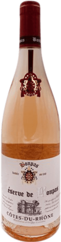 10,95 € | 玫瑰酒 Bonpas Rosado 年轻的 A.O.C. Côtes du Rhône 罗纳 法国 Syrah, Grenache, Monastrell, Mazuelo, Carignan 75 cl