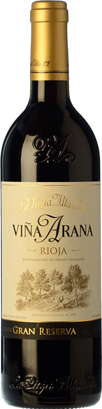 38,95 € | Vino rosso Rioja Alta Viña Arana Gran Riserva D.O.Ca. Rioja La Rioja Spagna Tempranillo, Graciano 75 cl