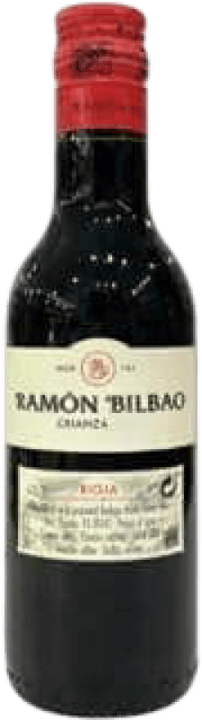 4,95 € Free Shipping | Red wine Ramón Bilbao Aged D.O.Ca. Rioja Small Bottle 18 cl