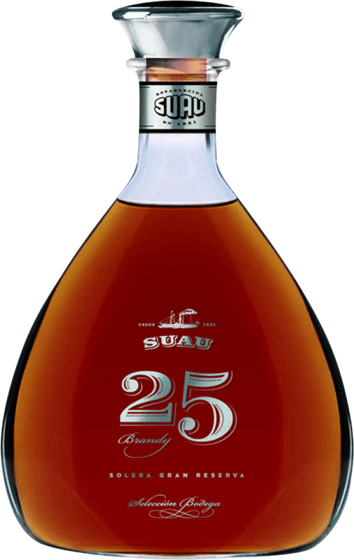 86,95 € Envio grátis | Brandy Conhaque Suau Grande Reserva 25 Anos