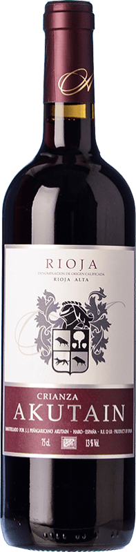 Free Shipping | Red wine Akutain Aged D.O.Ca. Rioja The Rioja Spain Tempranillo, Grenache, Viura 75 cl