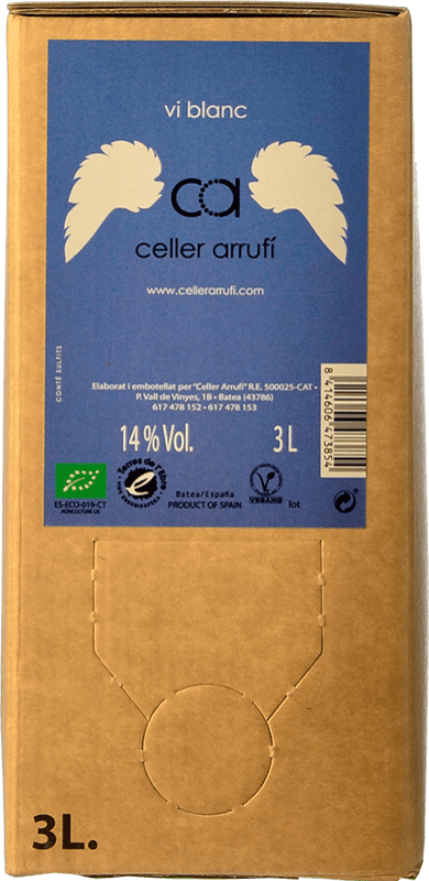 11,95 € Envio grátis | Vinho branco Arrufí Blanc D.O. Terra Alta Bag in Box 3 L