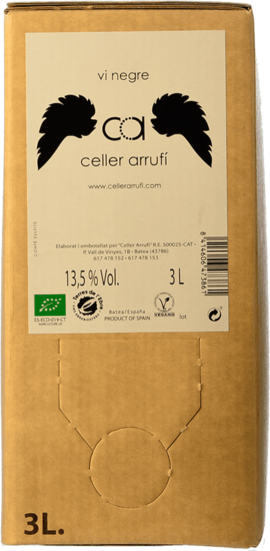 10,95 € Envio grátis | Vinho tinto Arrufí Negre D.O. Terra Alta Bag in Box 3 L