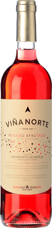 Kostenloser Versand | Rosé-Wein Insulares Tenerife Viña Norte Rosado Jung D.O. Tacoronte-Acentejo Kanarische Inseln Spanien Listán Schwarz 75 cl