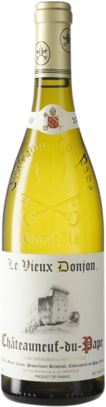 Бесплатная доставка | Белое вино Le Vieux Donjon Blanc A.O.C. Châteauneuf-du-Pape Франция Roussanne, Clairette Blanche Органический 75 cl
