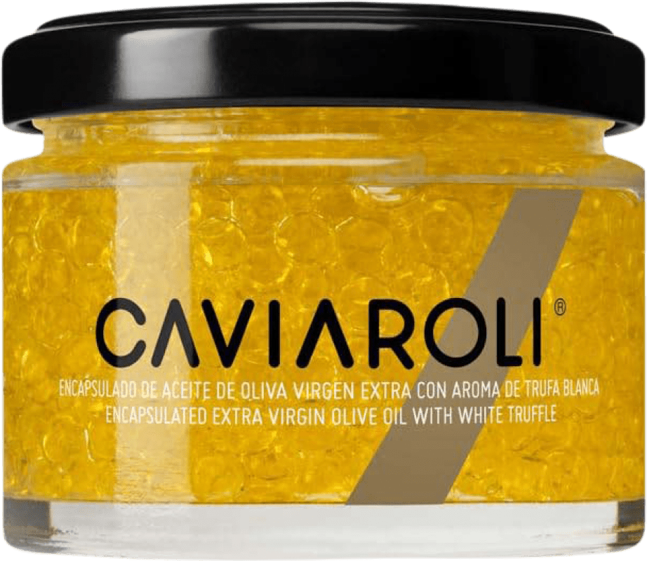 14,95 € Envío gratis | Aceite de Oliva Caviaroli Caviar de Aceite de Oliva Virgen Extra Encapsulado con Trufa Blanca