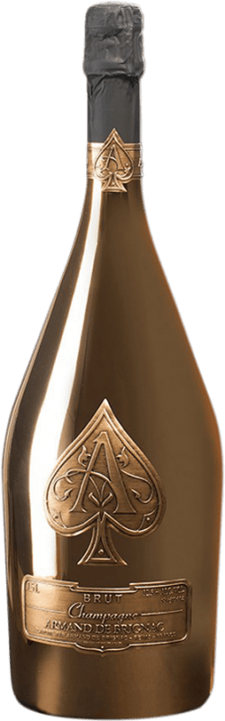739,95 € | 白起泡酒 Armand de Brignac Brut — 起泡酒 干型 Gold — 金色版 A.O.C. Champagne 香槟酒 法国 Pinot Noir — 黑皮诺, Chardonnay — 莎当妮, Pinot Meunier — 黑皮诺·莫尼耶 大瓶 — Magnum 1,5 L