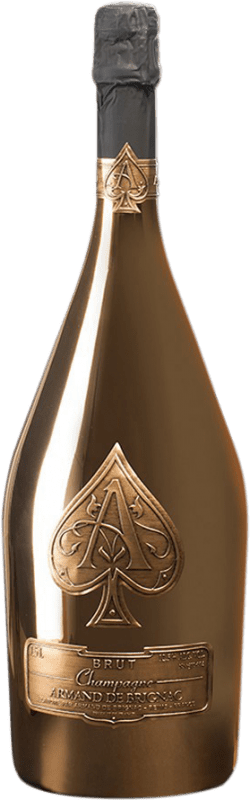 Бесплатная доставка | Белое игристое Armand de Brignac Gold брют A.O.C. Champagne шампанское Франция Pinot Black, Chardonnay, Pinot Meunier бутылка Магнум 1,5 L