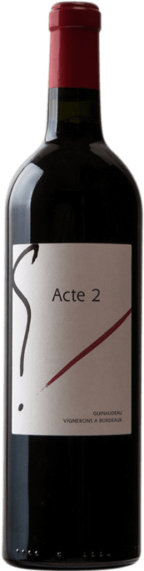 Бесплатная доставка | Красное вино Guinaudeau L'Acte 2 de G A.O.C. Bordeaux Supérieur Бордо Франция Merlot, Cabernet Franc 75 cl