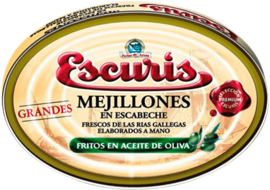 免费送货 | Conservas de Marisco Escurís Mejillón en Escabeche 西班牙 25/30 件