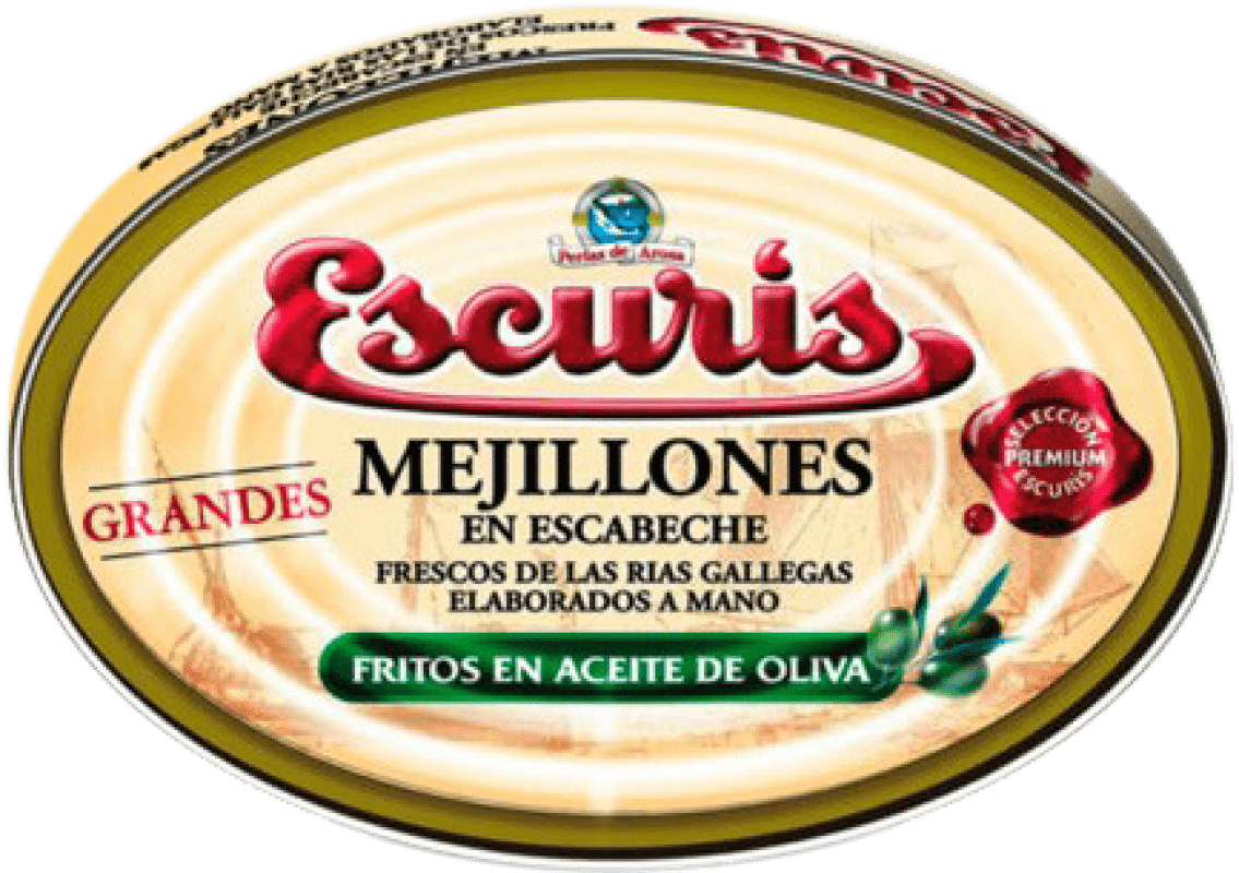 Spedizione Gratuita | Conserve di Frutti di Mare Escurís Mejillón en Escabeche Spagna 25/30 Pezzi Spedizione Gratuita | Conserve di Frutti di Mare Escurís Mejillón en Escabeche Spagna 25/30 Pezzi