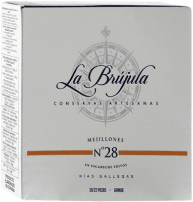 17,95 € Free Shipping | Conservas de Marisco La Brújula Mejillones Spain 20/25 Pieces