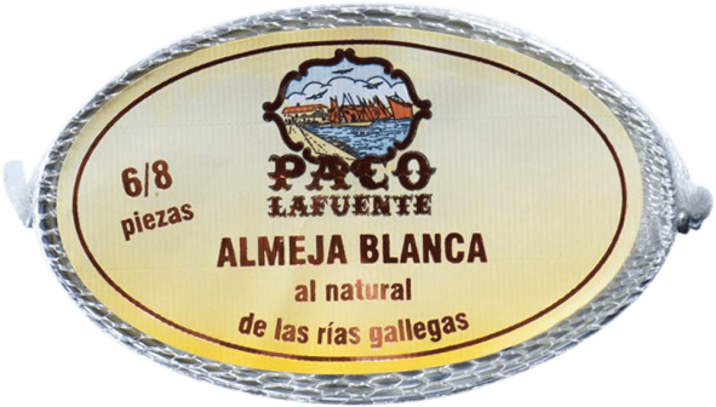 54,95 € Spedizione Gratuita | Conservas de Marisco Conservera Gallega Paco Lafuente Almeja Blanca al Natural 6/8 Pezzi