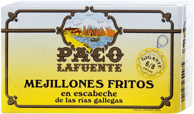 免费送货 | 海鲜罐头 Conservera Gallega Paco Lafuente Mejillones Fritos en Escabeche Gigante 加利西亚 西班牙 6/8 件