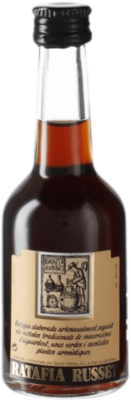 Envío gratis | Caja de 6 unidades Licores Cal Russet Ratafia Cataluña España Botellín Miniatura 5 cl