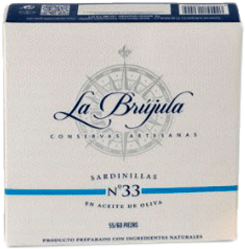 9,95 € Бесплатная доставка | Рыбные консервы La Brújula Sardinillas 55/60 Куски