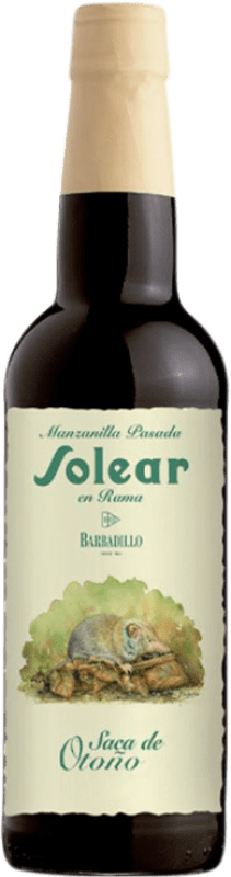41,95 € Kostenloser Versand | Verstärkter Wein Barbadillo Solear en Rama D.O. Manzanilla-Sanlúcar de Barrameda Halbe Flasche 37 cl