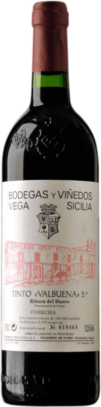 148,95 € | Red wine Vega Sicilia Valbuena 5º Año Reserva 1999 D.O. Ribera del Duero Castilla y León Spain Tempranillo, Cabernet Sauvignon Bottle 75 cl