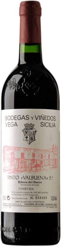 251,95 € Бесплатная доставка | Красное вино Vega Sicilia Valbuena 5º Año Резерв D.O. Ribera del Duero