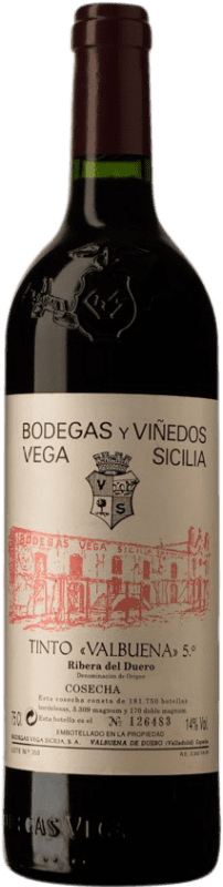 193,95 € | Red wine Vega Sicilia Valbuena 5º Año Reserve D.O. Ribera del Duero Castilla y León Spain Tempranillo, Merlot, Cabernet Sauvignon, Malbec 75 cl