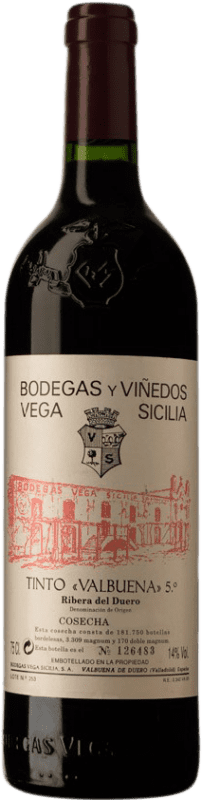 177,95 € Бесплатная доставка | Красное вино Vega Sicilia Valbuena 5º Año Резерв D.O. Ribera del Duero