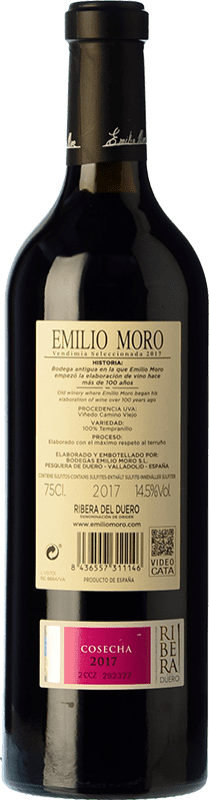 28,95 € Free Shipping | Red wine Emilio Moro Vendimia Seleccionada D.O. Ribera del Duero Castilla y León Spain Tempranillo Bottle 75 cl