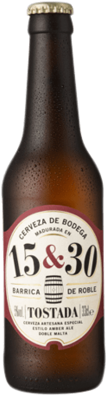 Envio grátis | Cerveja Sherry Beer 15&30 Tostada Barrica Carvalho Andaluzia Espanha Garrafa Terço 33 cl