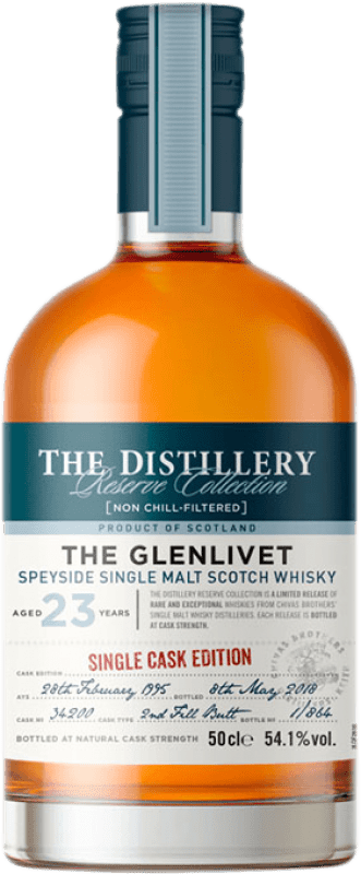 241,95 € Kostenloser Versand | Whiskey Single Malt Glenlivet Single Cask Edition Butt 23 Jahre Medium Flasche 50 cl