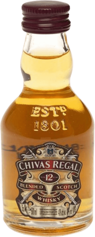 送料無料 | 6個入りボックス ウイスキーブレンド Chivas Regal Cristal イギリス 12 年 ミニチュアボトル 5 cl