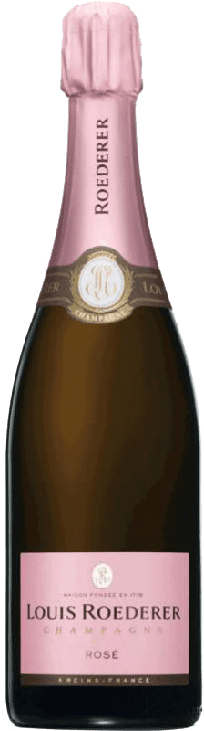 77,95 € Envio grátis | Espumante rosé Louis Roederer Rose Brut Grande Reserva A.O.C. Champagne Meia Garrafa 37 cl